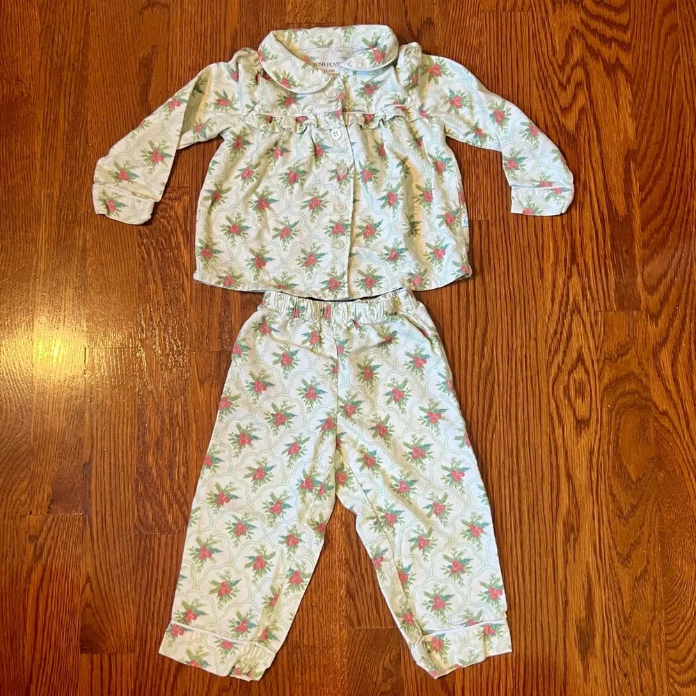 Posh Peanut Gladys Flannelette Ruffled Pajama Set 🎄🌺 Size 12-18M